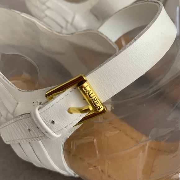 Lauren Ralph Lauren White Leather Sandals size 9.5B - Picture 12 of 14